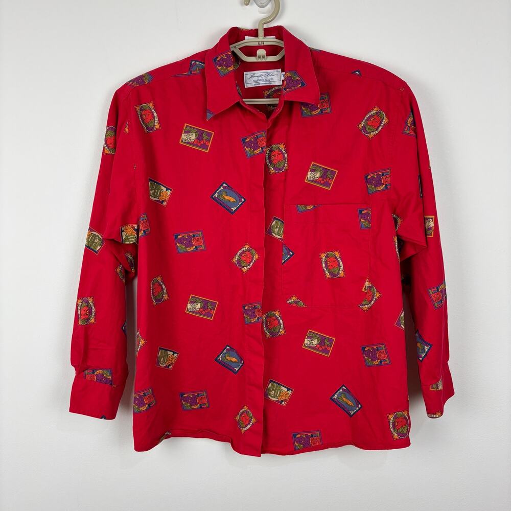 Button Up Shirt Garden Tomato Novelty Print AOP Jennifer Blair Northern Isles
